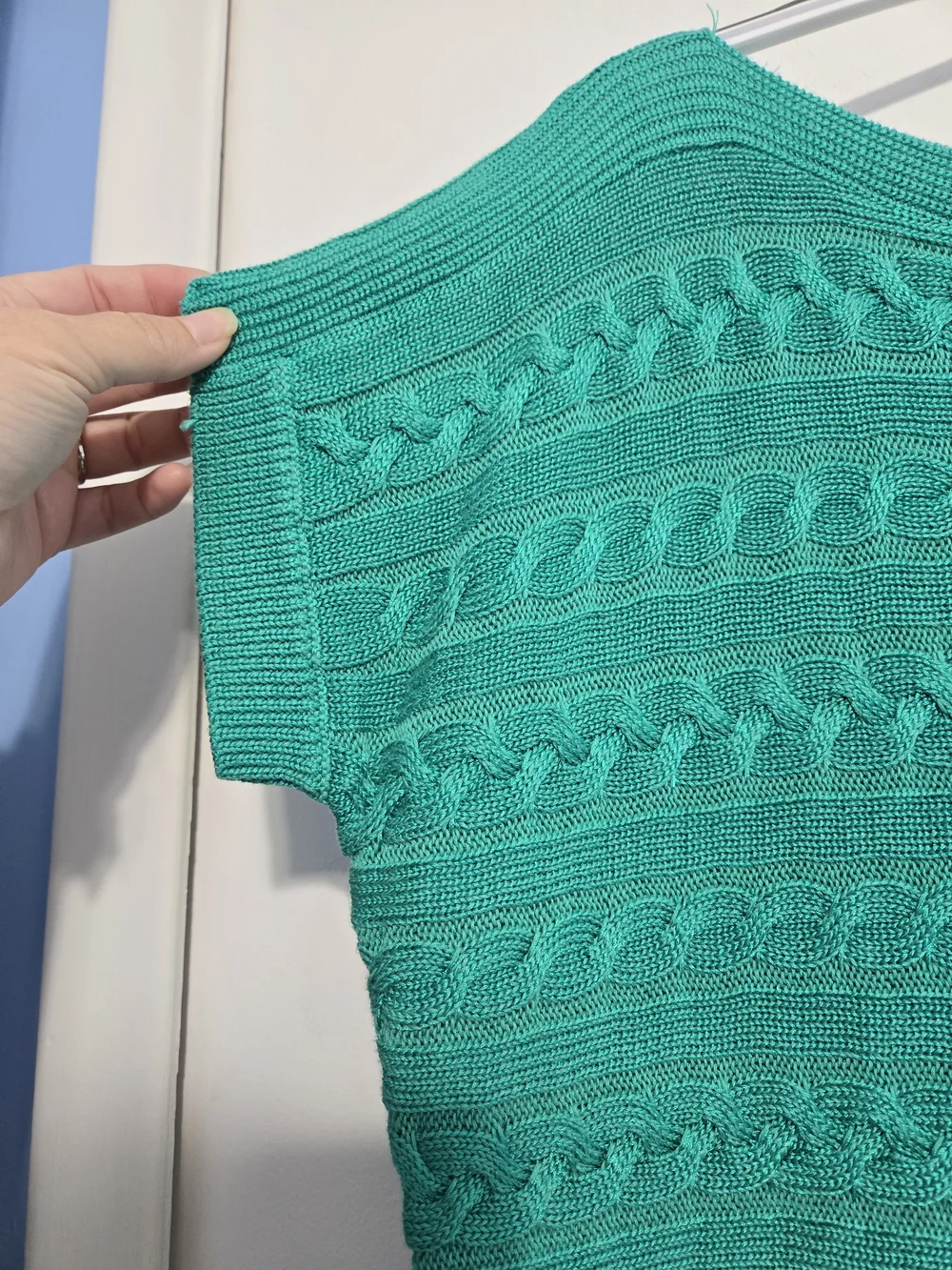Lauren Ralph Lauren Cable Knit Dolman Sweater Top Green Size Large